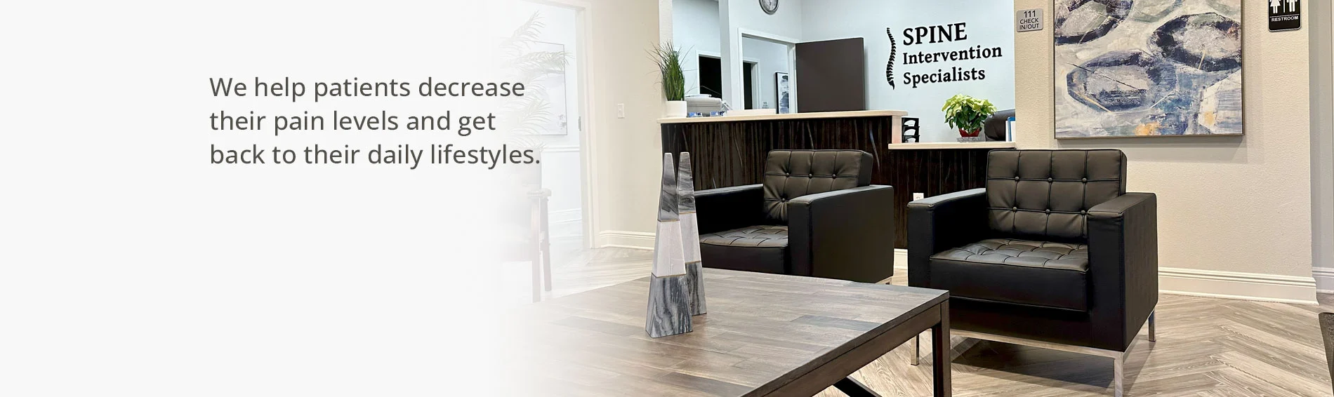 Banner image - SPINE Intervention Specialists waiting room.